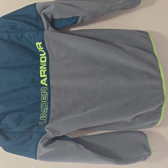 Under Armour Teal and Gray Hoodie with Lime Details - Picture 3 of 4